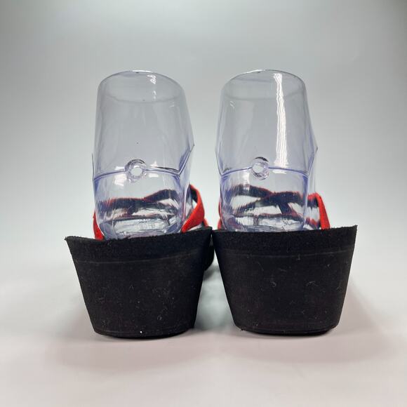 Teva Mush Mandalyn Wedge 2 Red Black Comfort Slip On Thong Sandal Women's Size 7 - Picture 5 of 10